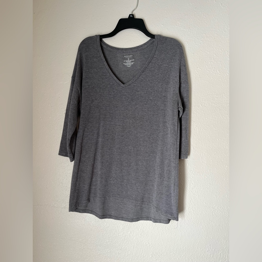 Women’s comfy v neck 3/4 sleeve sweater